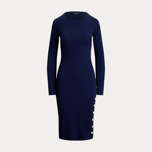 Robe côtelée à boutons en coton mélangé - Lauren - Modalova