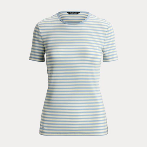 T-shirt coton stretch rayé côtelé - Lauren - Modalova