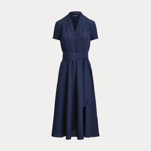 Robe à pois ceinturée en crêpe - Lauren - Modalova