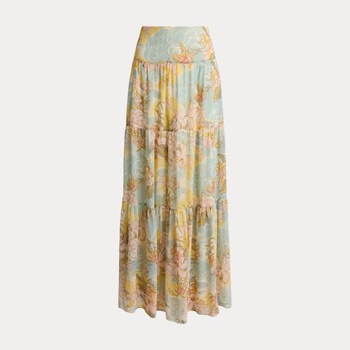 Maxi jupe gitane fleurie en georgette - Lauren - Modalova