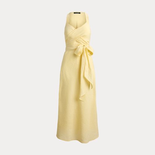 Robe mi-longue rayée lin à lacets - Lauren - Modalova