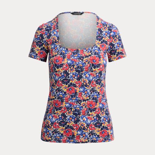 Haut fleuri en coton à col carré - Lauren - Modalova