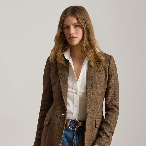 Blazer en coton mélangé à chevrons - Lauren - Modalova