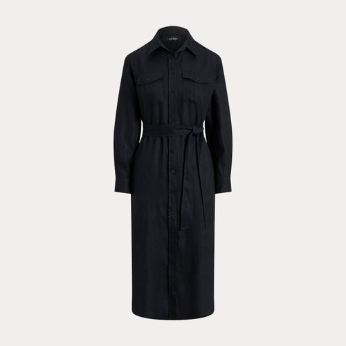 Robe-chemise ceinturée mi-longue en lin - Lauren - Modalova