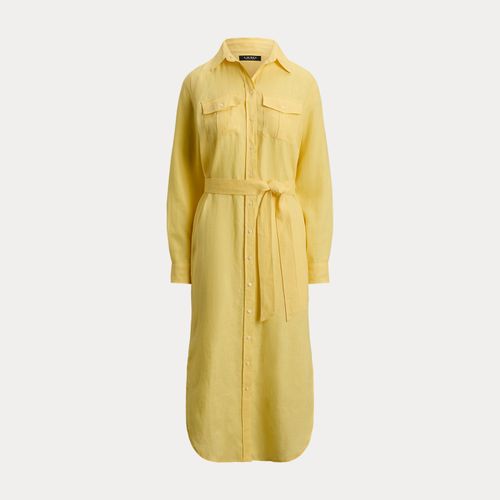 Robe-chemise ceinturée mi-longue en lin - Lauren - Modalova