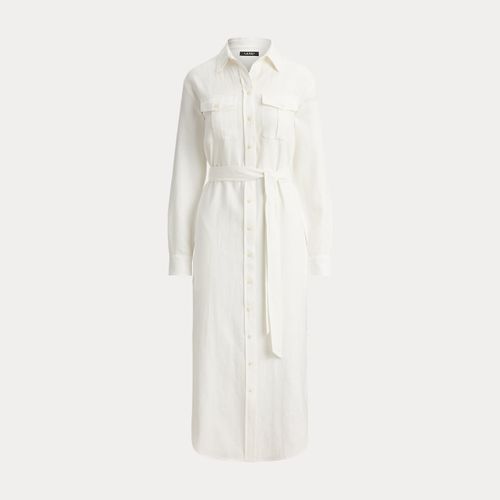 Robe-chemise ceinturée mi-longue en lin - Lauren - Modalova