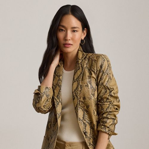 Blazer en agneau gaufré façon python - Lauren - Modalova