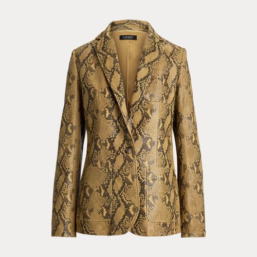 Blazer en agneau gaufré façon python - Lauren - Modalova