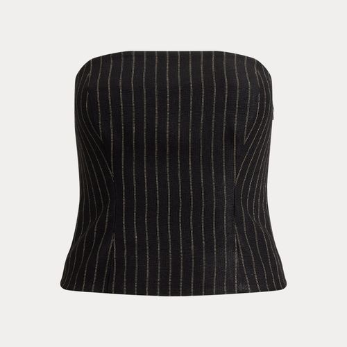 Bustier à rayures tennis en toile de lin - Lauren - Modalova