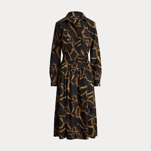 Robe-chemise plissée motif brides crêpe - Lauren - Modalova