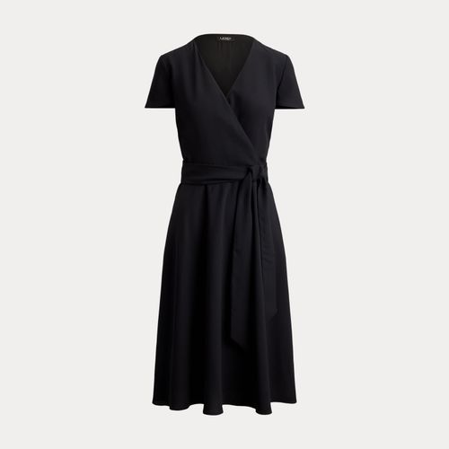 Robe ceinturée col en V croisé georgette - Lauren - Modalova
