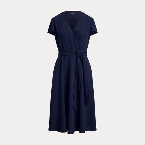 Robe ceinturée col en V croisé georgette - Lauren - Modalova
