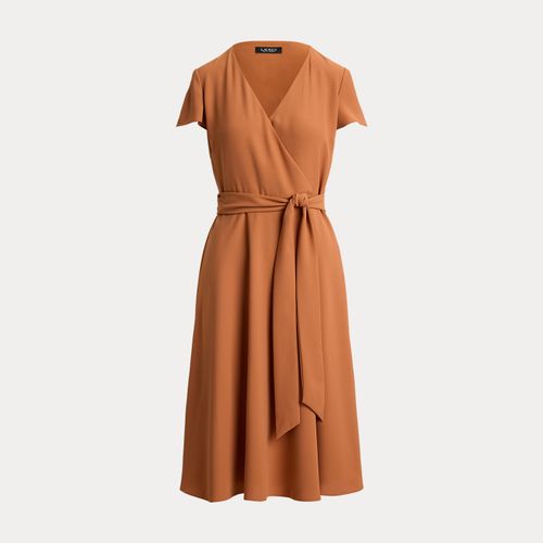 Robe ceinturée col en V croisé georgette - Lauren - Modalova