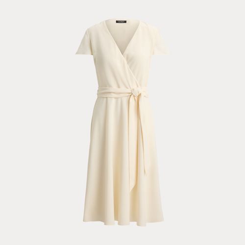 Robe ceinturée col en V croisé georgette - Lauren - Modalova