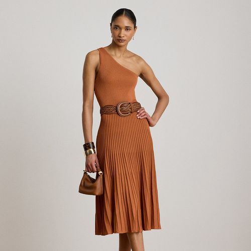 Robe côtelée et plissée asymétrique - Lauren - Modalova