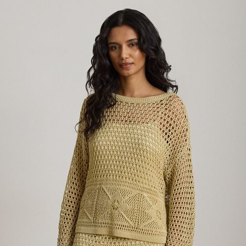 Pull en pointelle de lin mélangé - Lauren - Modalova