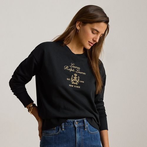 Pull à écusson brodé en coton éponge - Lauren - Modalova