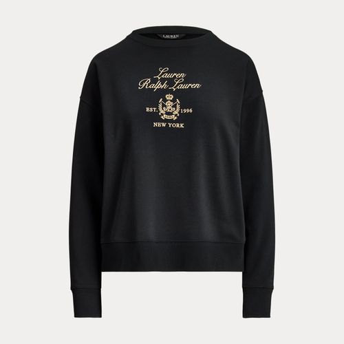 Pull à écusson brodé en coton éponge - Lauren - Modalova