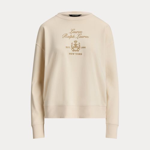 Pull à écusson brodé en coton éponge - Lauren - Modalova