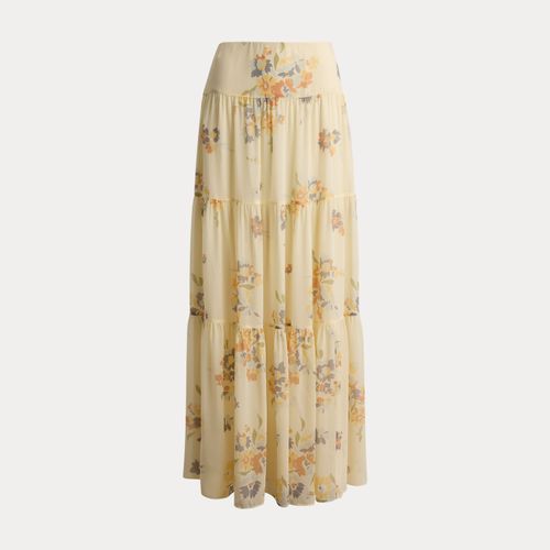Maxi jupe gitane fleurie en georgette - Lauren - Modalova