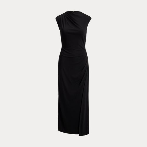 Robe mi-longue plissée col bateau jersey - Lauren - Modalova