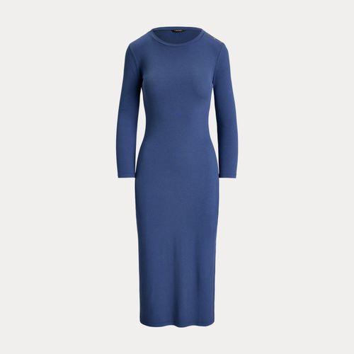 Robe mi-longue côtelée bordée de boutons - Lauren - Modalova