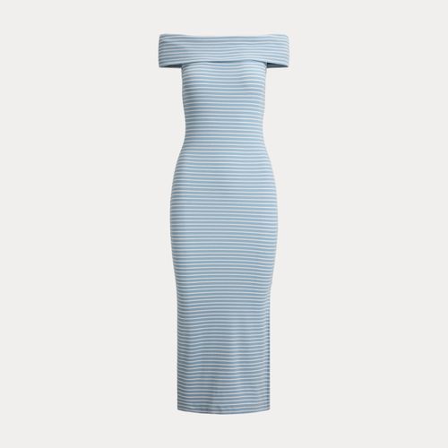 Robe mi-longue rayée épaules dégagées - Lauren - Modalova