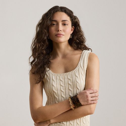 Pull torsadé sans manches coton mélangé - Lauren - Modalova