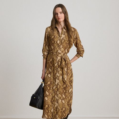 Robe-chemise à motif python en georgette - Lauren - Modalova