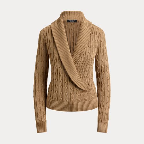 Pull col châle torsadé en coton mélangé - Lauren - Modalova