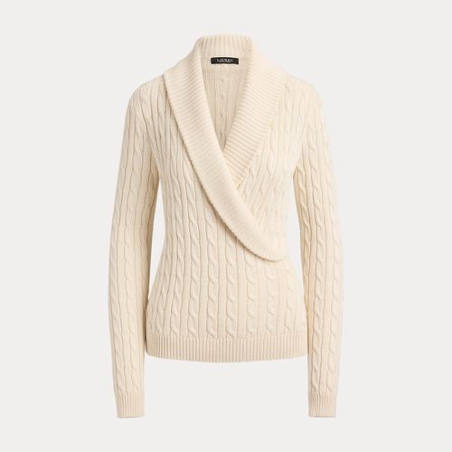 Pull col châle torsadé en coton mélangé - Lauren - Modalova