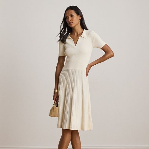 Robe-pull côtelée à manches courtes - Lauren - Modalova