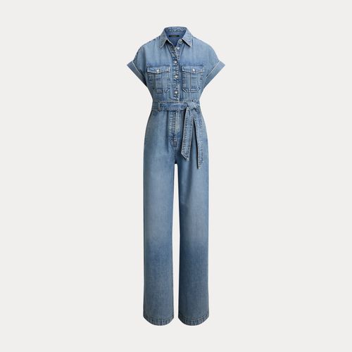 Combinaison ceinturée jambe large denim - Lauren - Modalova