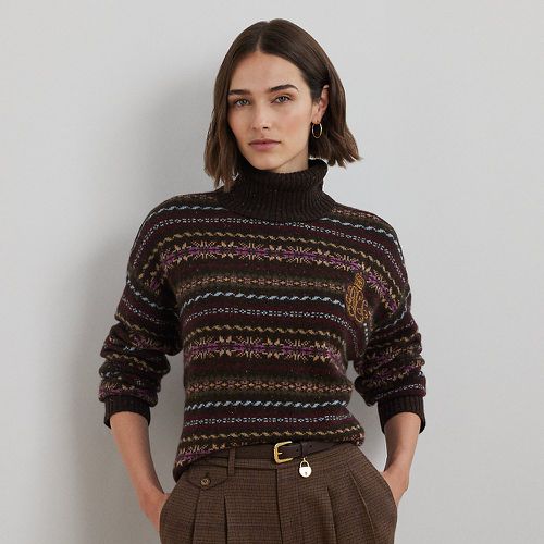 Petite - Fair Isle Wool-Blend Turtleneck Sweater - Lauren Petite - Modalova