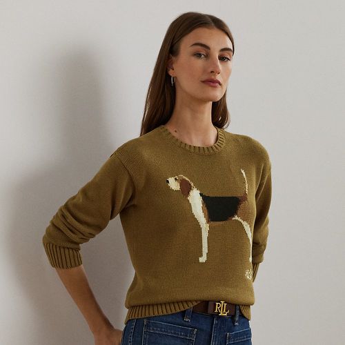 Petite - Pull en coton à beagle tricot intarsia - Lauren Petite - Modalova