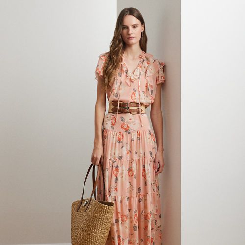 Petite - Jupe gitane fleurie georgette froissée - Lauren Petite - Modalova