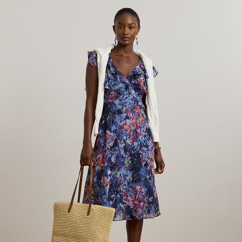 Petite - Robe mi-longue volantée en georgette - Lauren Petite - Modalova