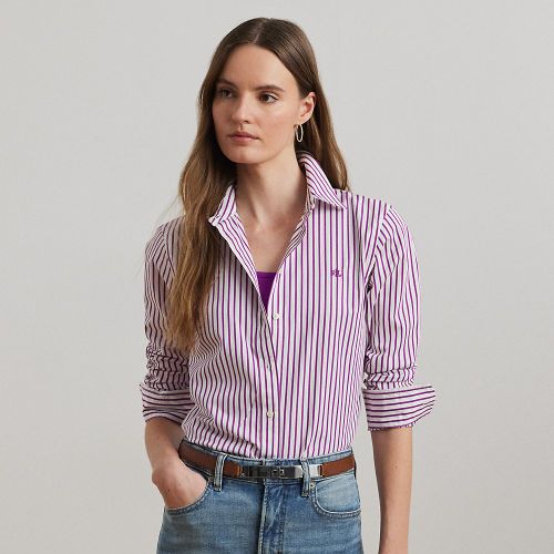 Petite - Chemise rayée Classic Fit en popeline - Lauren Petite - Modalova