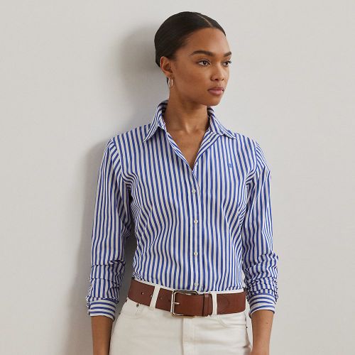 Petite - Chemise rayée Classic Fit en popeline - Lauren Petite - Modalova