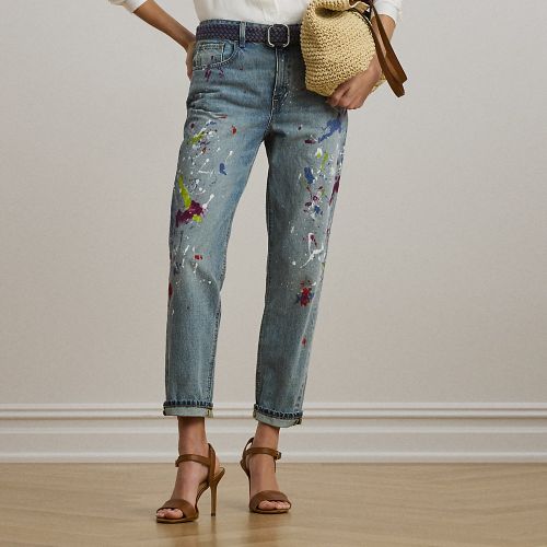 Petite - Jean 7/8 boyfriend fuselé à motif - Lauren Petite - Modalova