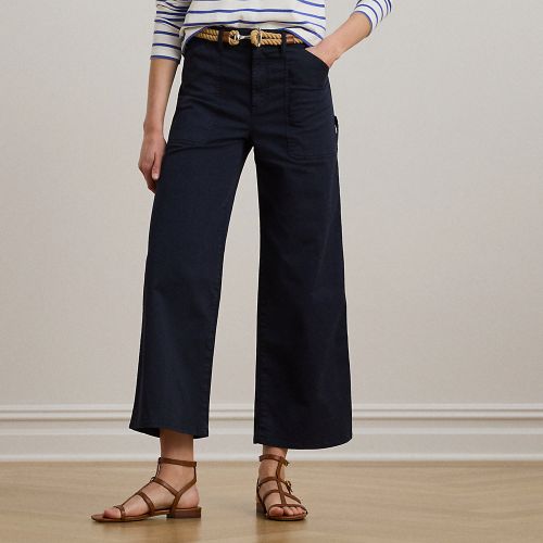 Petite - Pantalon 7/8 à jambe large chino stretch - Lauren Petite - Modalova