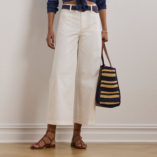 Petite - Pantalon 7/8 à jambe large chino stretch - Lauren Petite - Modalova
