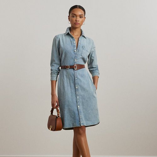 Petite - Robe chemise ceinturée en denim - Lauren Petite - Modalova