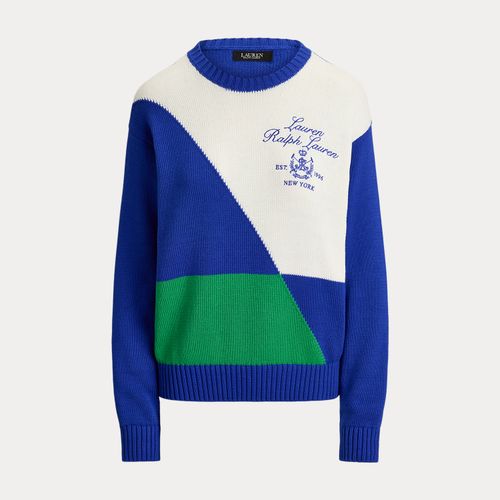 Petite - Pull en coton peigné en color-block - Lauren Petite - Modalova