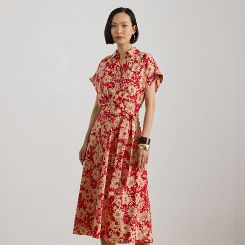 Petite - Robe fleurie ceinturée en crêpe - Lauren Petite - Modalova
