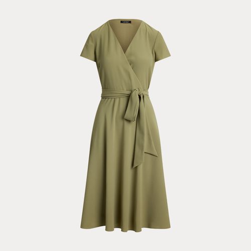 Petite - Robe ceinturée col en V croisé georgette - Lauren Petite - Modalova
