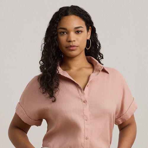 Grandes Tailles - Chemise décontractée manches courtes lin - Lauren Curve - Modalova
