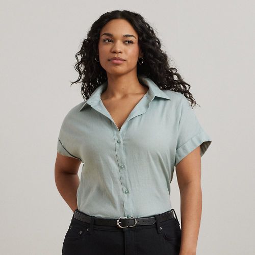 Grandes Tailles - Chemise décontractée manches courtes lin - Lauren Curve - Modalova