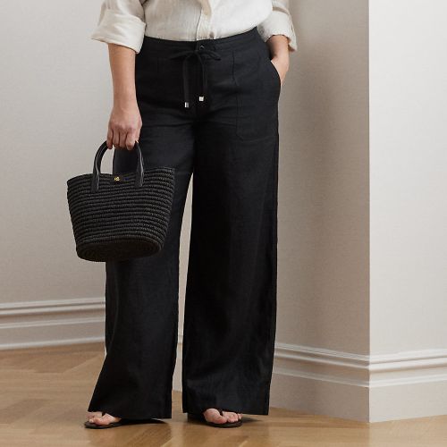 Grandes Tailles - Pantalon jambe large en lin - Lauren Curve - Modalova