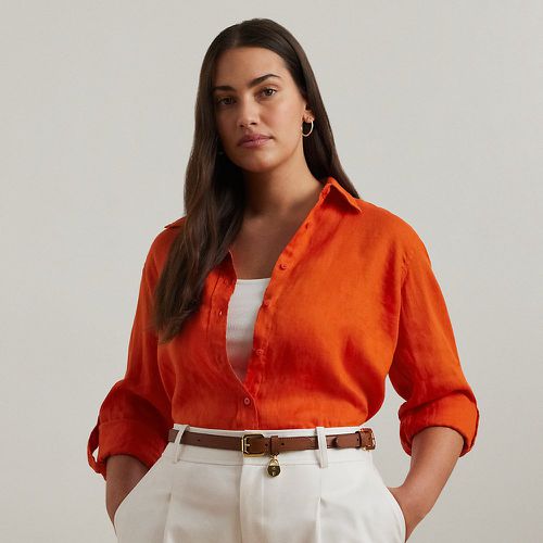 Grandes Tailles - Chemise en lin à manches retroussées - Lauren Curve - Modalova